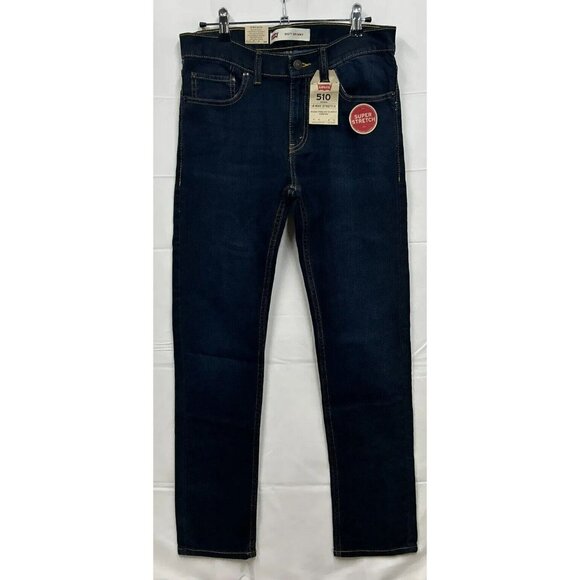 NWT Boys Size 16(28x28) Levi's 510 Skinny-Fit 4-Way‎ Stretch Blue Jeans NEW - Picture 1 of 12